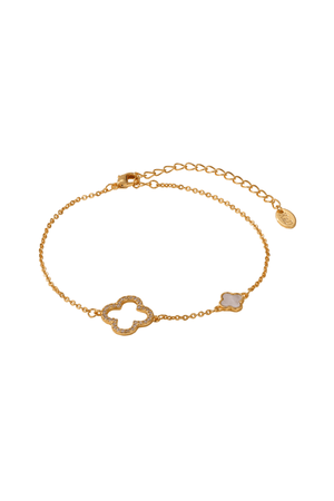 Carraig Donn The Pink Box Clover Crystal & Shell Bracelet