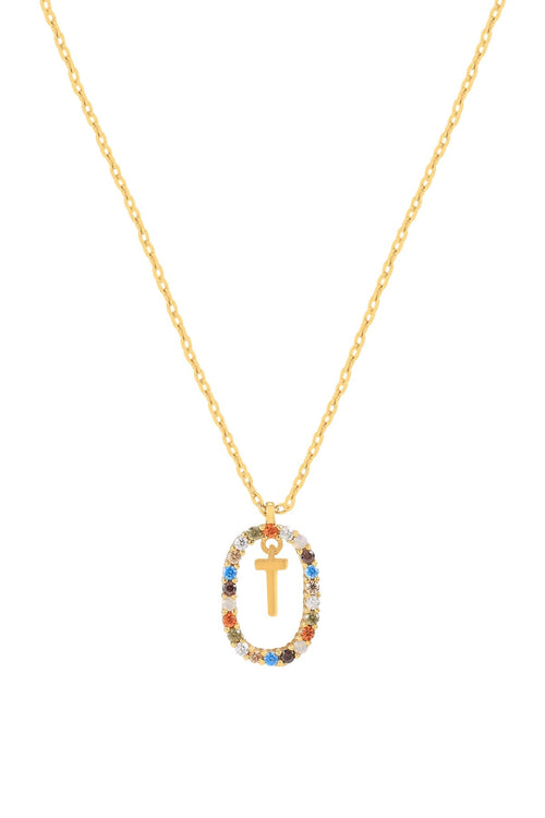 The Pink Box Initial Collection T Necklace