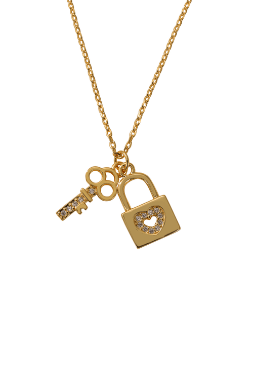 The Pink Box Lock & Key Pendant Necklace