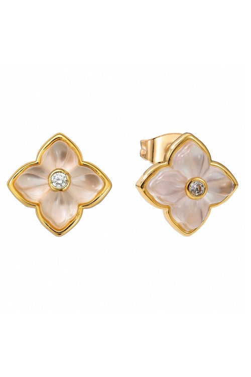 The Pink Box Mother of Pearl Floral Earrings