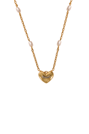 Carraig Donn The Pink Box Pearl & Heart Necklace