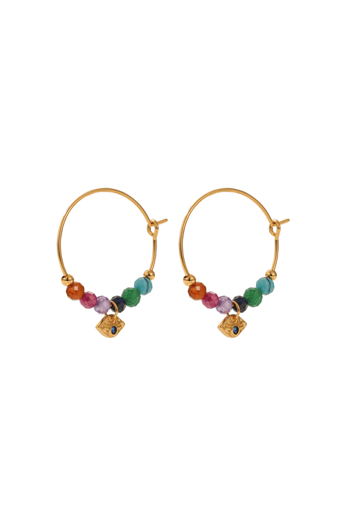 The Pink Box Semi Precious Stones Hoops
