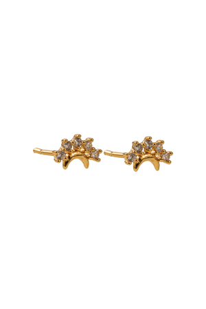 Carraig Donn The Pink Box Tiny Moon & Stars Earrings