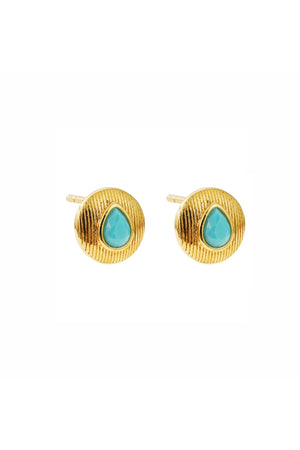 Carraig Donn The Pink Box Turquoise Stone Earrings