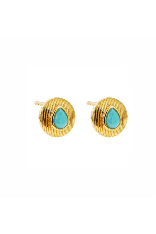 The Pink Box Turquoise Stone Earrings