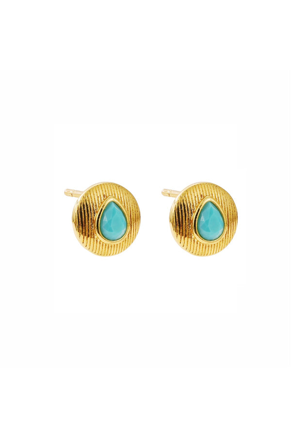 Carraig Donn The Pink Box Turquoise Stone Earrings