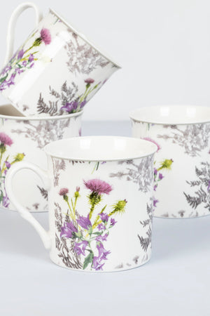 Carraig Donn Thistle Bone China 7 Piece Tea Set