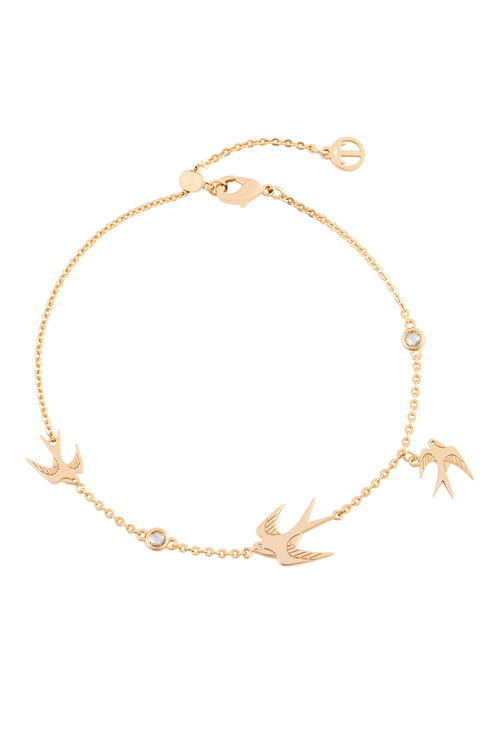 Three Swallows Gold Bracelet