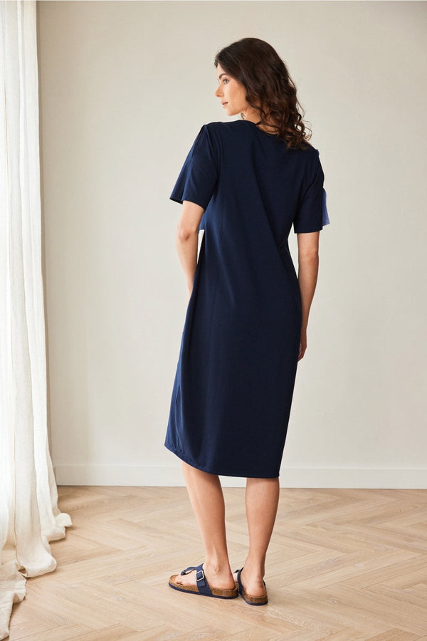 Carraig Donn Three Tone Blue Linen Midi Dress