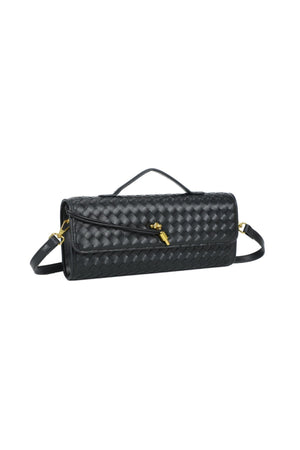 Carraig Donn Top Handle Black Long Clutch Bag