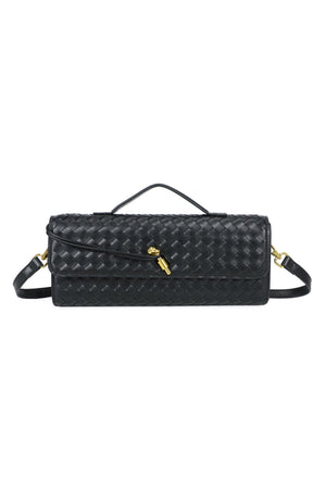 Carraig Donn Top Handle Black Long Clutch Bag