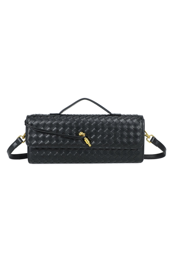 Carraig Donn Top Handle Black Long Clutch Bag