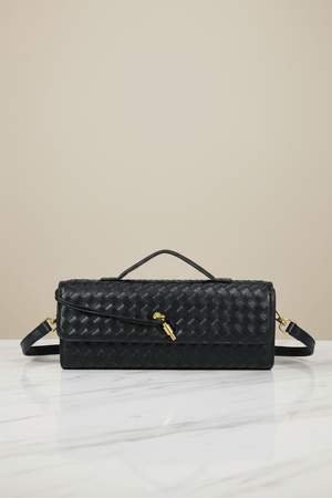 Carraig Donn Top Handle Black Long Clutch Bag