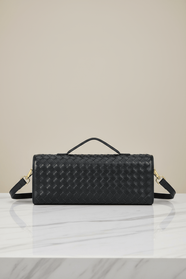 Carraig Donn Top Handle Black Long Clutch Bag