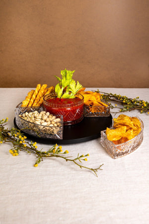 Carraig Donn Trinity Dark Wood Base Susan Serving Set