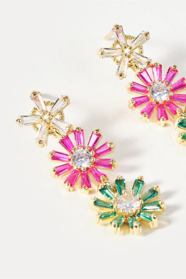 Carraig Donn Triple Flower Drop Earrings