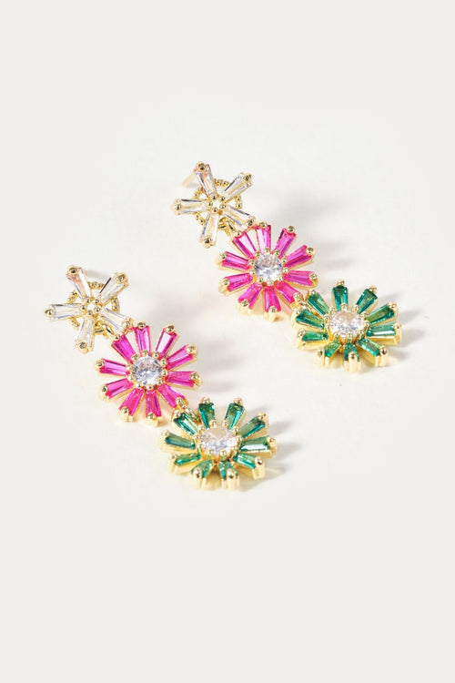 Carraig Donn Triple Flower Drop Earrings