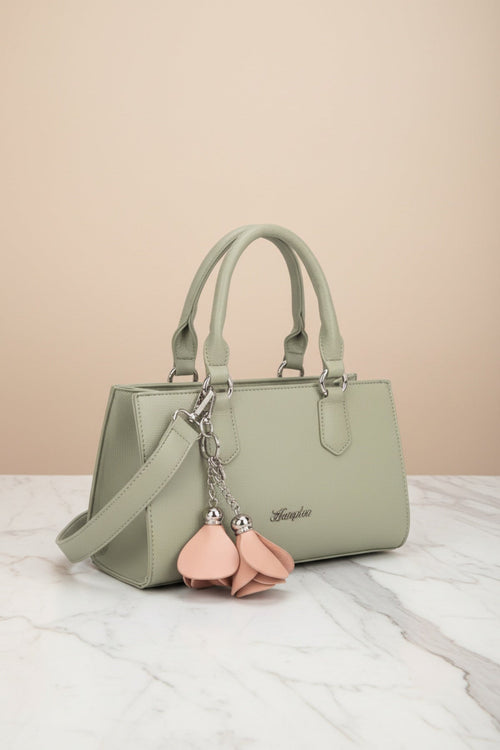 Tulip Keychain Grab-Handle Bag in Green