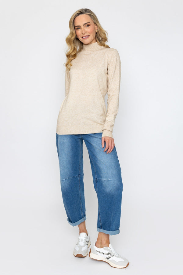 Carraig Donn Turtleneck Knit in Beige