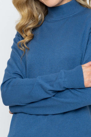 Carraig Donn Turtleneck Knit in Denim