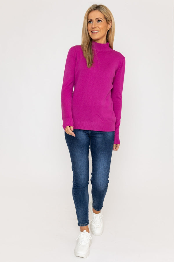 Carraig Donn Turtleneck Knit in Magenta