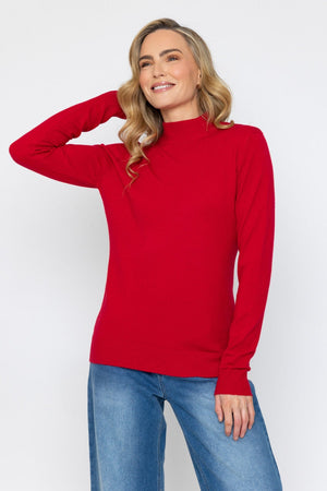 Carraig Donn Turtleneck Knit in Red