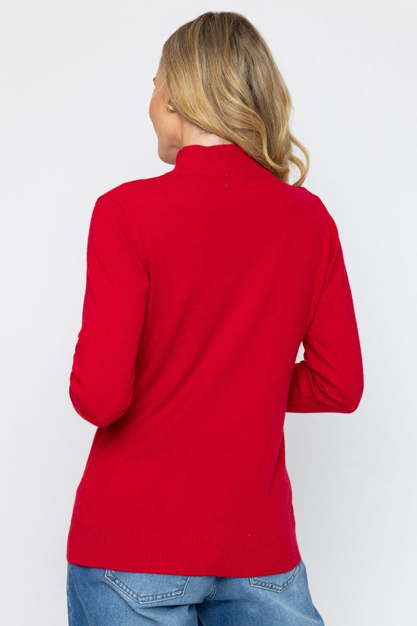 Carraig Donn Turtleneck Knit in Red