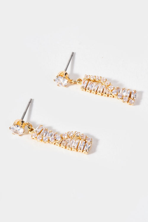 Carraig Donn Twist Stone & Chain Earrings