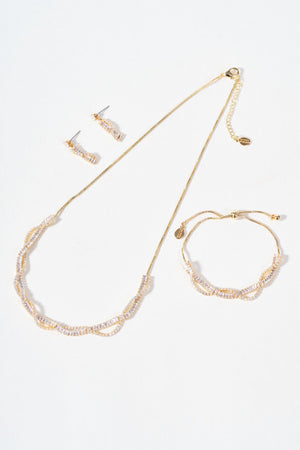 Carraig Donn Twist Stone & Chain Earrings