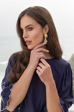 Carraig Donn Two Tone Drop Earrings