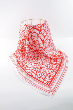 Carraig Donn Two Tone Floral Scarf in Red