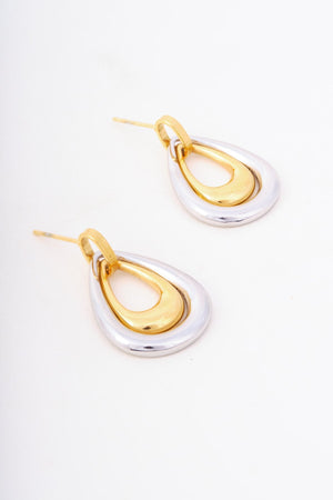 Carraig Donn Two Tone Teardrop Earrings
