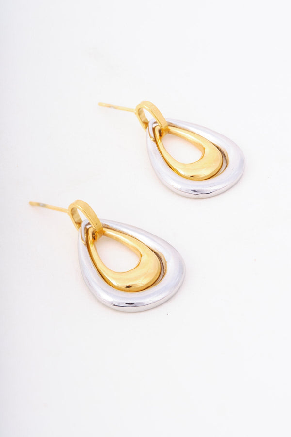 Carraig Donn Two Tone Teardrop Earrings