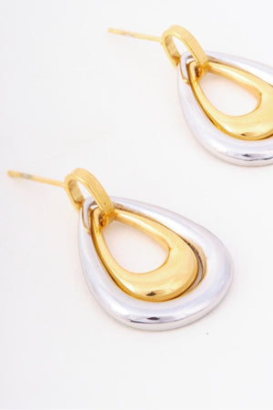 Carraig Donn Two Tone Teardrop Earrings