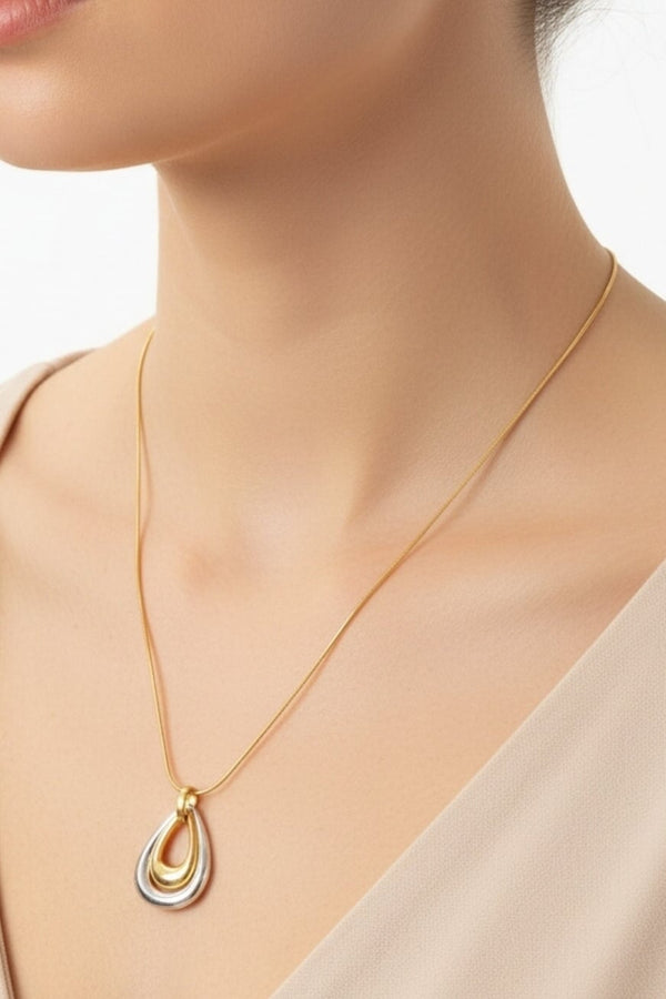 Carraig Donn Two Tone Teardrop Necklace