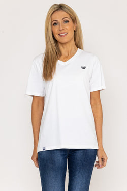 Carraig Donn V-Neck T-Shirt in White