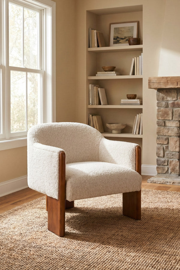 Carraig Donn Valor Cream Boucle Upholstered Armchair