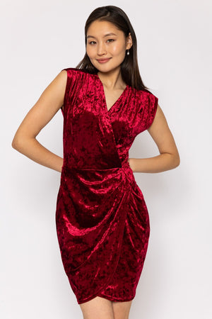 Velour Tammy Dress in Red