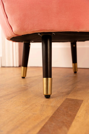 Carraig Donn Velvet Pink Floral Embroidered Armchair