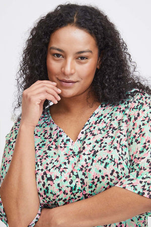 Carraig Donn Viscose Dress in Green Print