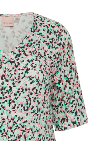 Carraig Donn Viscose Dress in Green Print