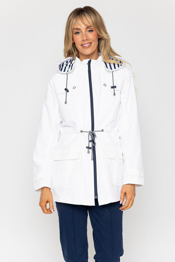 Carraig Donn Water Repellent Drawstring Jacket With Jersey Stripe Lining
