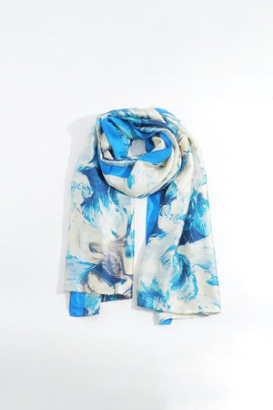 Watercolour Scarf in Blue