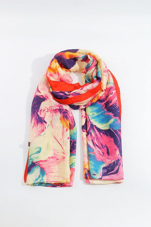 Watercolour Scarf in Red