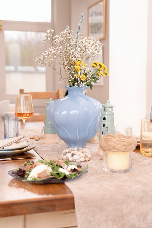 Carraig Donn Wave Glass Blue Vase