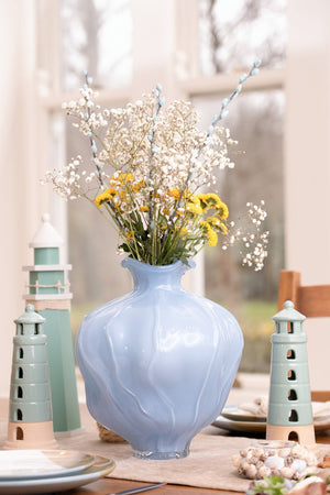 Carraig Donn Wave Glass Blue Vase
