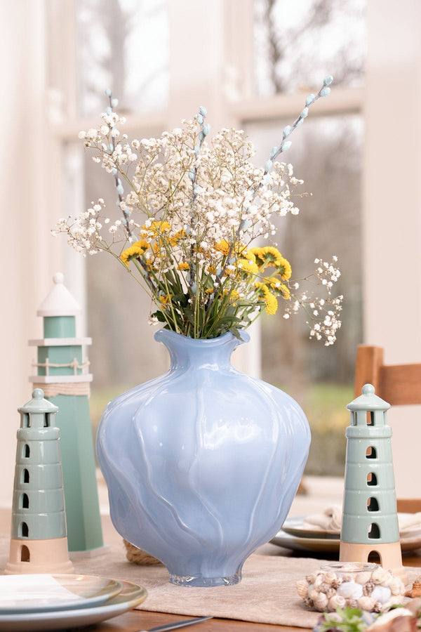 Carraig Donn Wave Glass Blue Vase