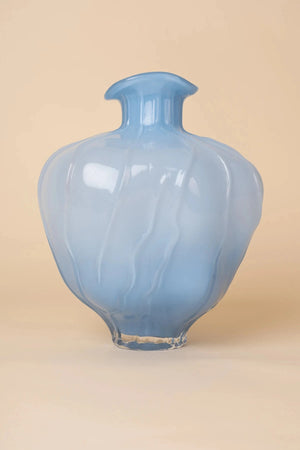 Carraig Donn Wave Glass Blue Vase
