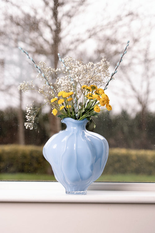 Carraig Donn Wave Glass Blue Vase