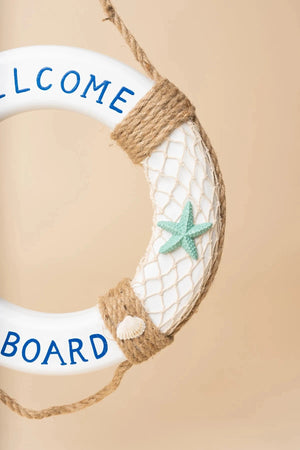 Carraig Donn “Welcome Aboard” Wooden Lifebuoy Decor